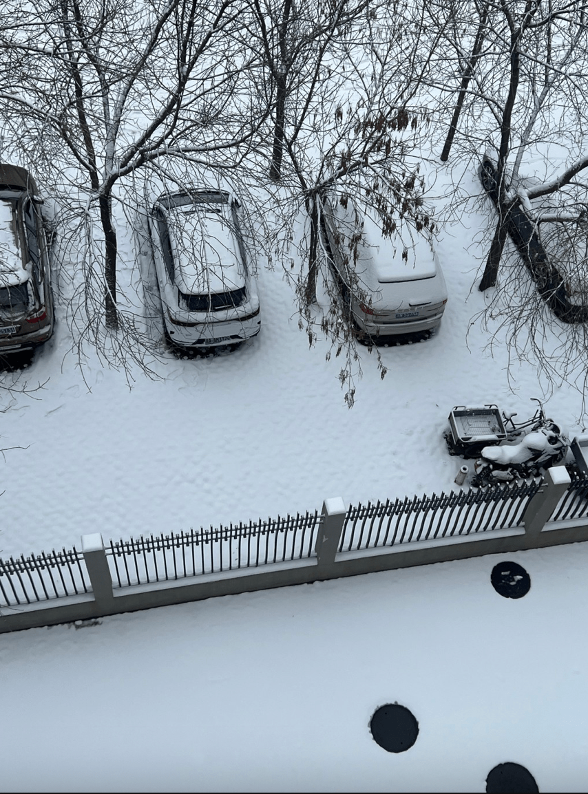 北京市到处被雪覆盖。