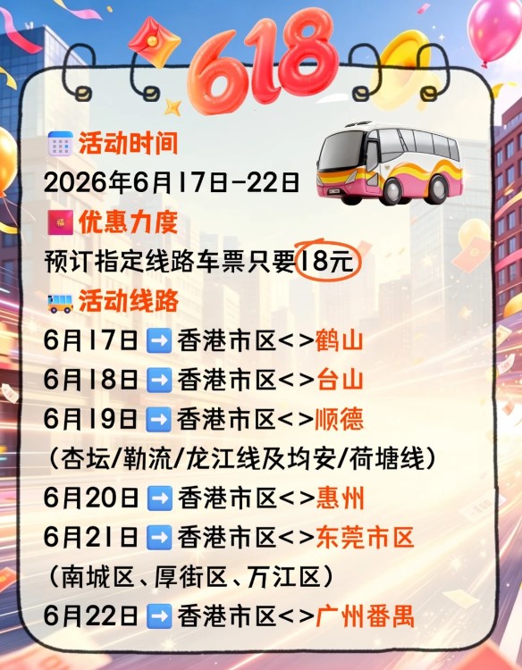 環島中港通直通巴618優惠 限時六天開搶$18北上車票 環島中港通直通巴618優惠 限時六天開搶$18北上車票