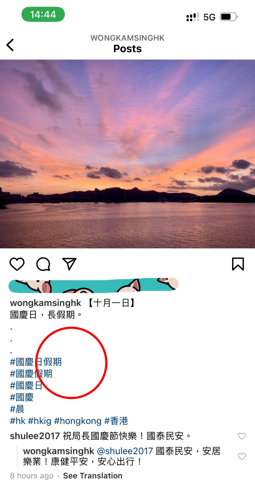 有關青天白日紅旗的emoji已被刪去（紅圈所示）。網上圖片