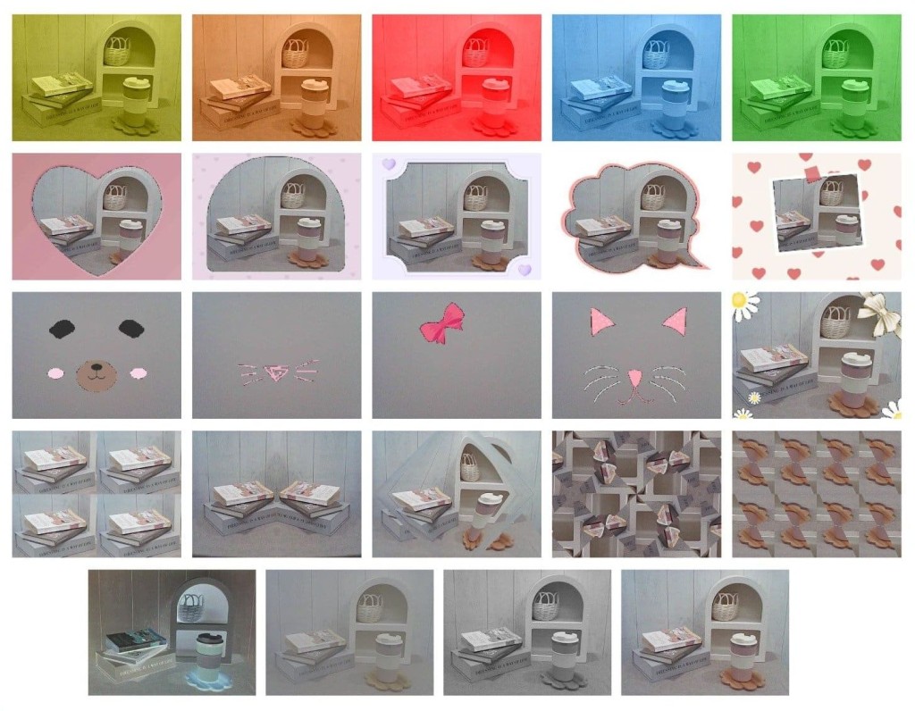 mini Toy Camera預設多達24款濾鏡、相框、貼紙等玩意。 mini Toy Camera預設多達24款濾鏡、相框、貼紙等玩意。