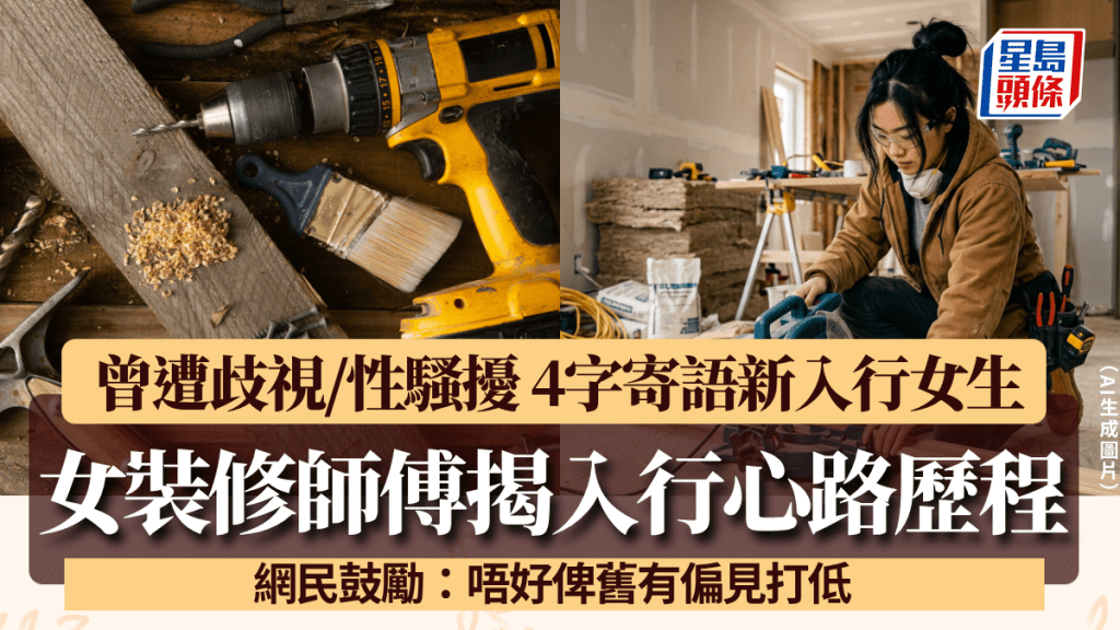 女裝修師傅揭入行心路歷程 曾遭歧視/性騷擾 4字寄語新入行女生 網民鼓勵：唔好俾舊有偏見打低