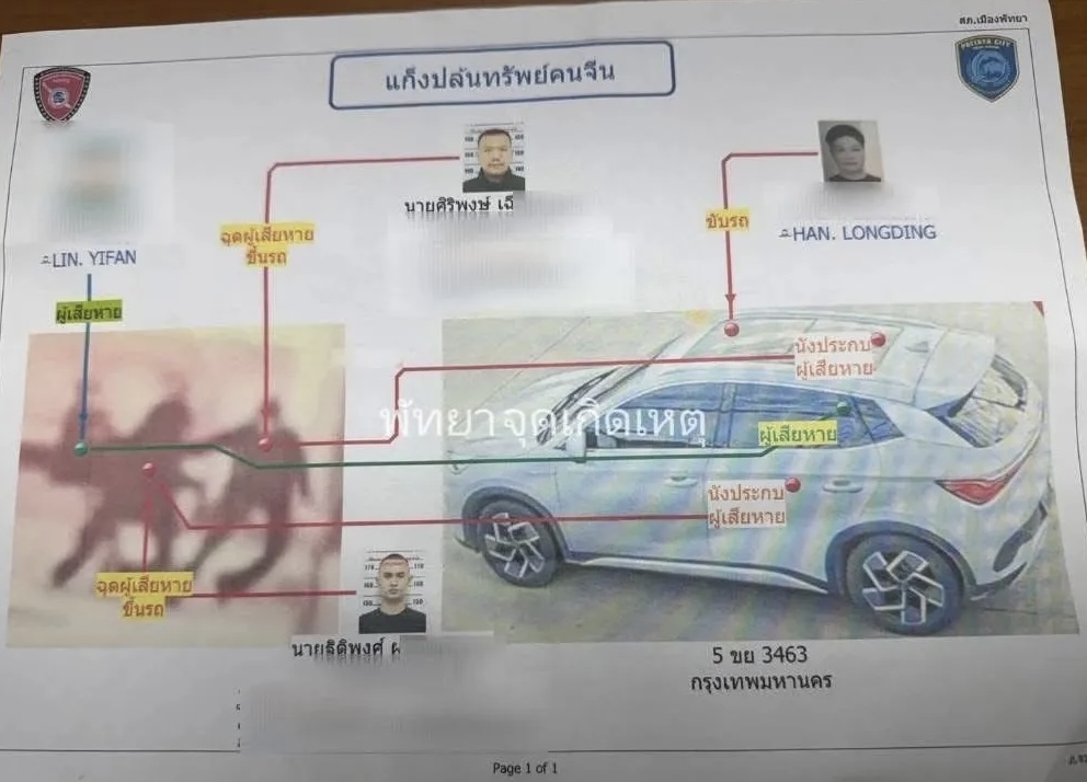 警方已查获作案车辆。 泰国星暹公众号 警方已查获作案车辆。 泰国星暹公众号