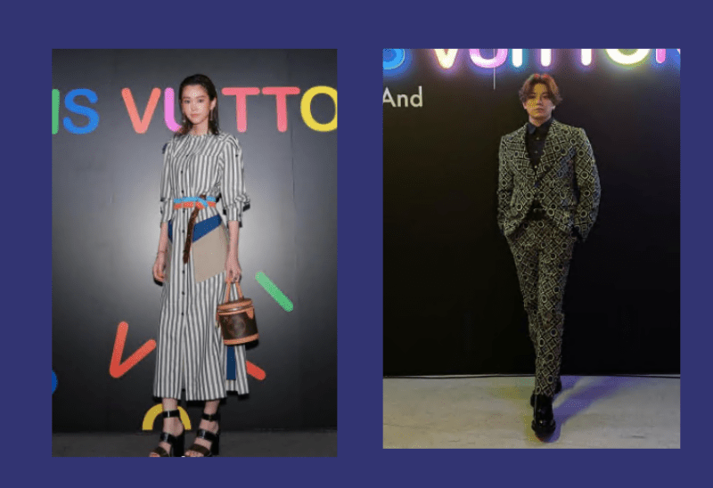 左/ 桐谷美玲，右/新田真剣佑，皆以一身LV新裝出席開幕活動。