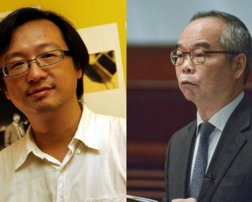 刘江华(右)拒绝评论张铁志(左)被拒入境事件。资料图片