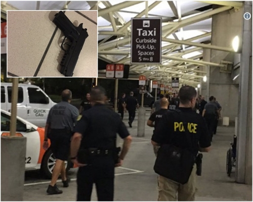  警方之後證實被捕男子持的是仿製手槍。網圖