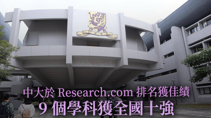 中大在Research.com網站的排名中取得佳績。資料圖片