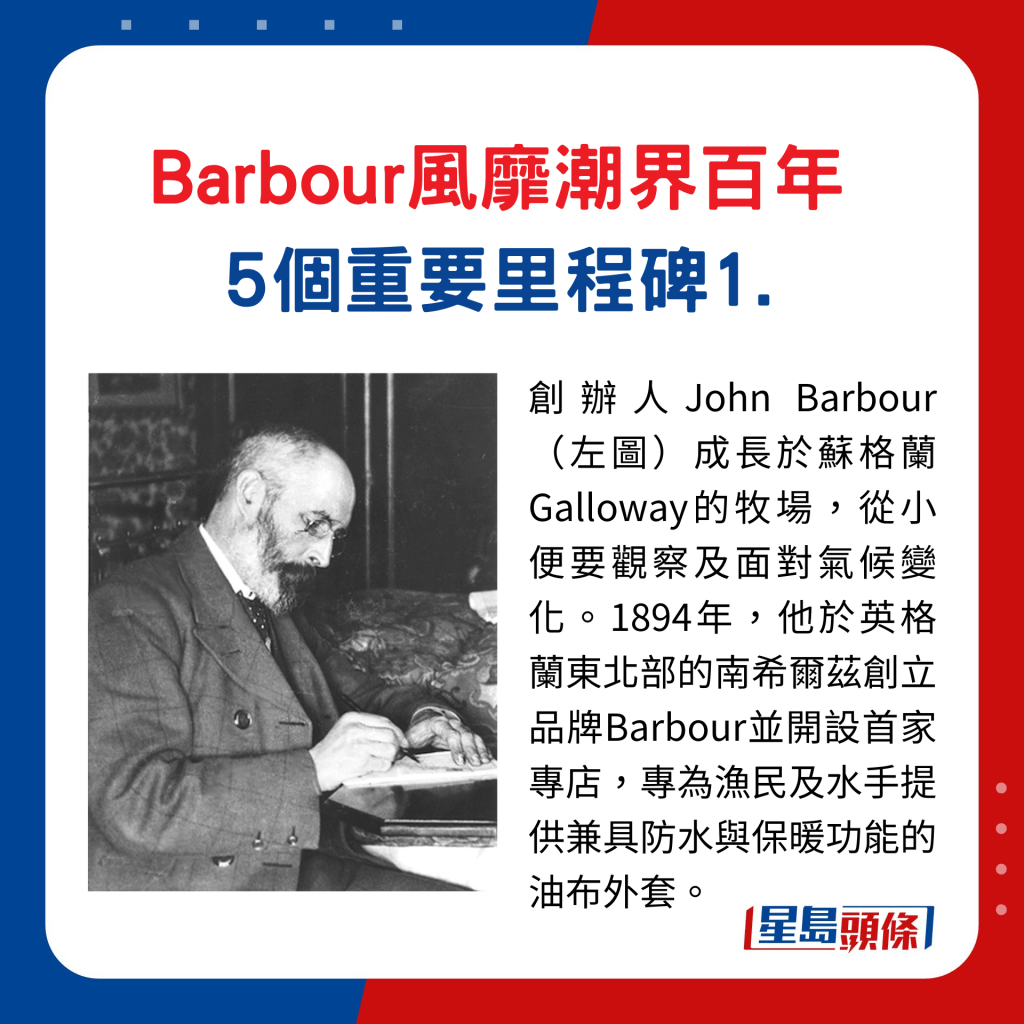  Barbour風靡潮界百年5個重要里程碑1.