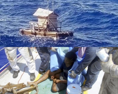 19岁印尼男子漂流长达49天，靠饮用海水，捕鱼及祈祷维持生命。截图