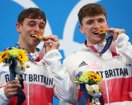 英國跳水選手Thomas Daley及Matty Lee。路透社圖片