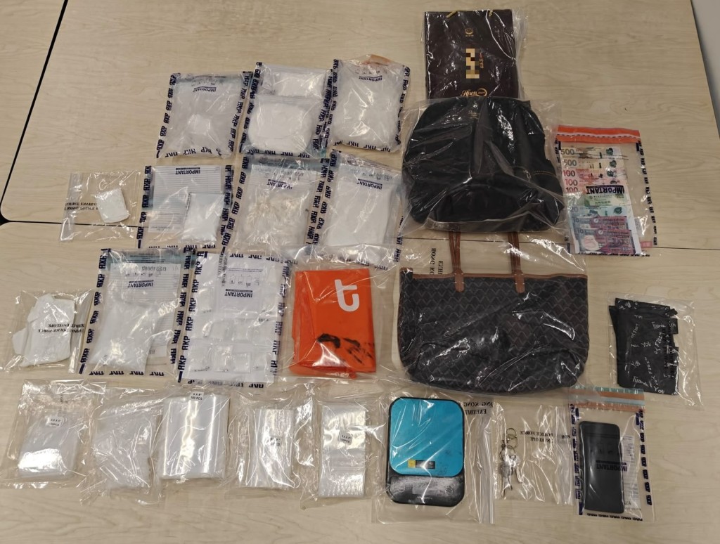 行動中檢獲的毒品總市值約142萬元。警方提供 行動中檢獲的毒品總市值約142萬元。警方提供