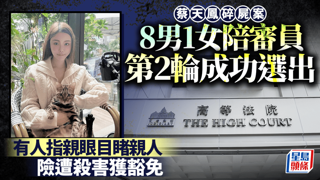 蔡天鳳碎屍案丨第2輪成功選出8男1女陪審員 有人指親眼目睹親人險遭殺害獲豁免