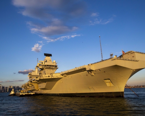 英國航空母艦「伊利沙伯女皇號」(HMS Queen Elizabeth)。AP圖片