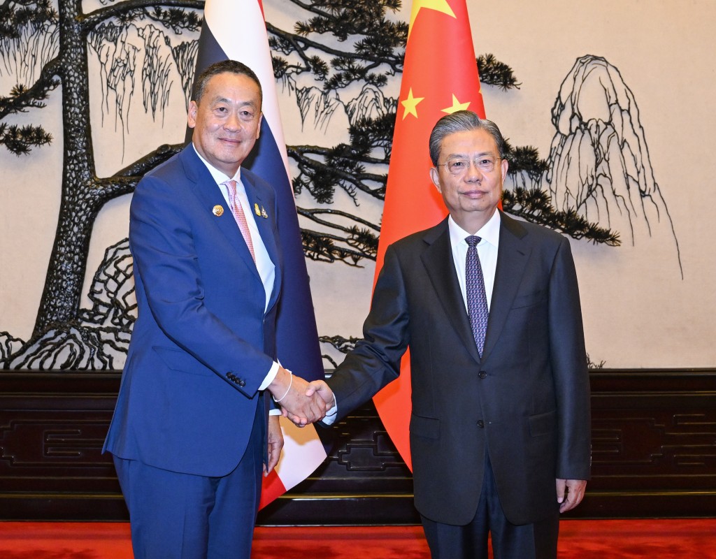 全國人大常委會委員長趙樂際在北京會見泰國總理賽塔。 新華社