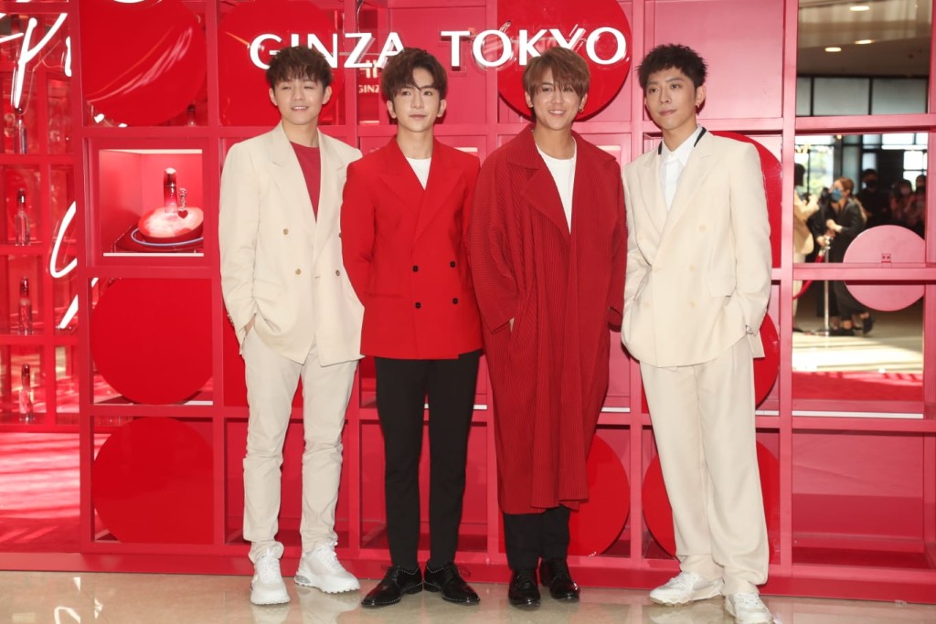 (左起)Ian、Anson Lo、姜濤和Edan一齊出活動,fans尖叫聲不絕!