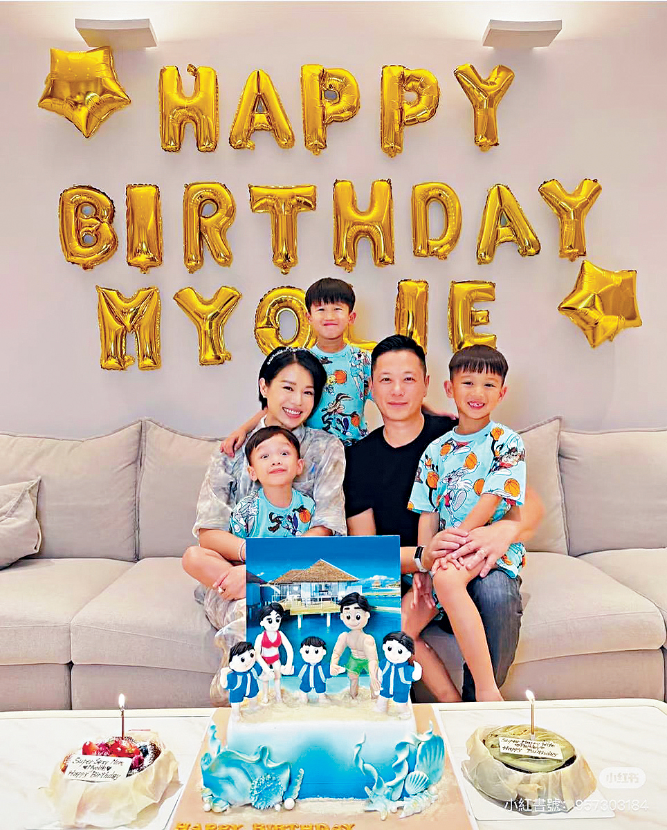 胡杏兒在婚後為老公誕下三個可愛囝囝。