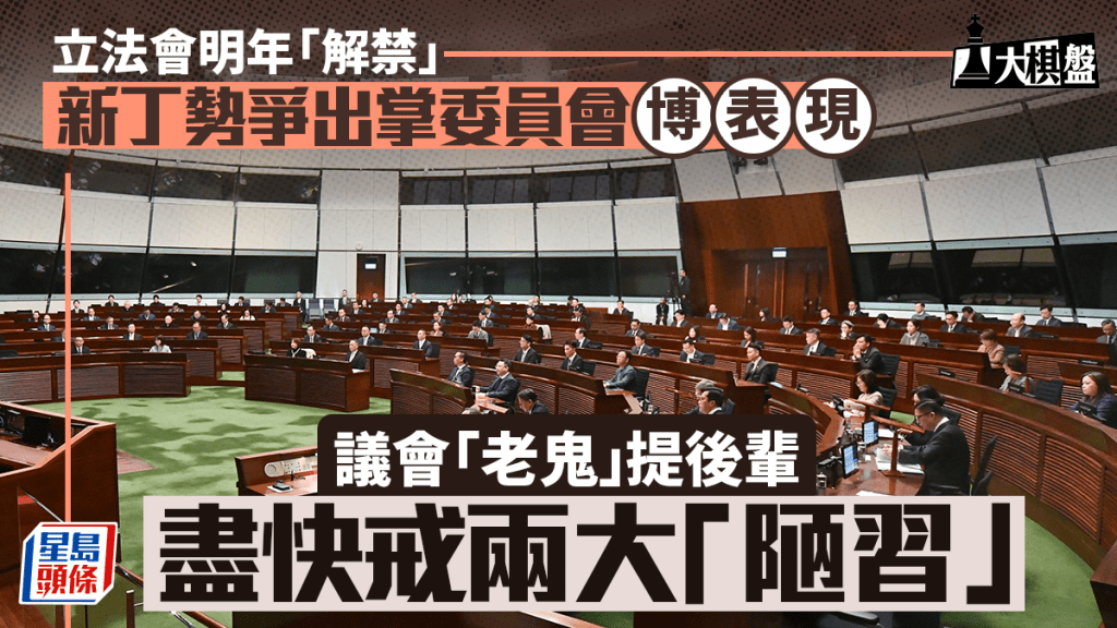 大棋盤︱立會新丁明年可爭委員會正副主席 表現見真章 老鬼提新丁改兩大「陋習」
