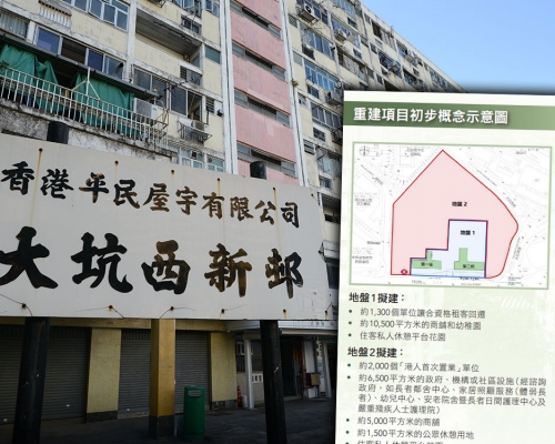 大坑西新邨今日發出重建資料概覽。