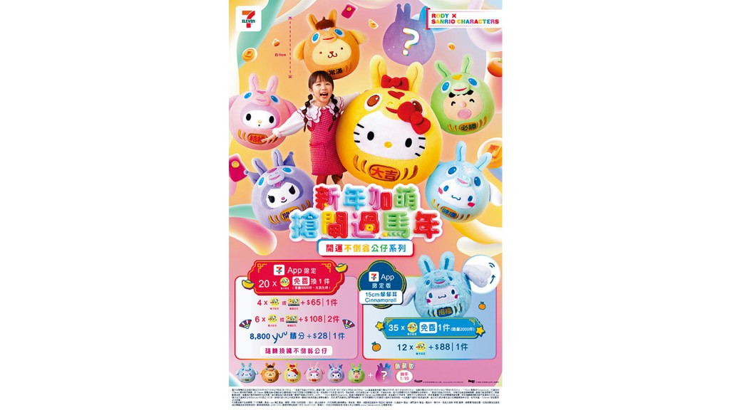 全套開運公仔共有8款。