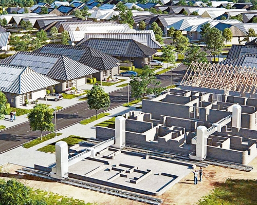 德州奥斯汀的3D打印房屋区预想图。