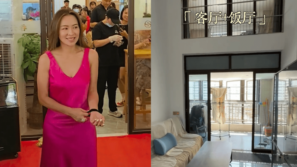 麥家琪Deep V紅裙盛裝現身佛山新店  外貌凍齡被讚索爆老闆娘  逾千呎複式單位做員工宿舍