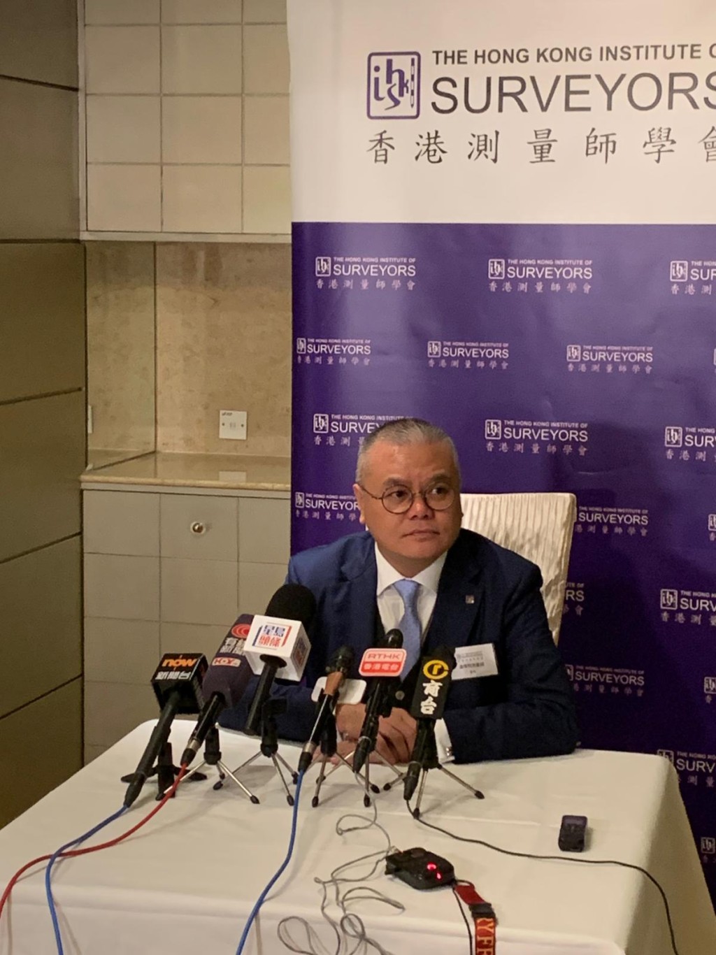 測量師學會會長溫偉明。曾偉龍攝
