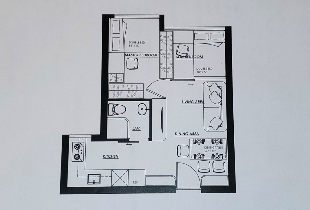 設計圖可見單位設計為兩房兩廳。