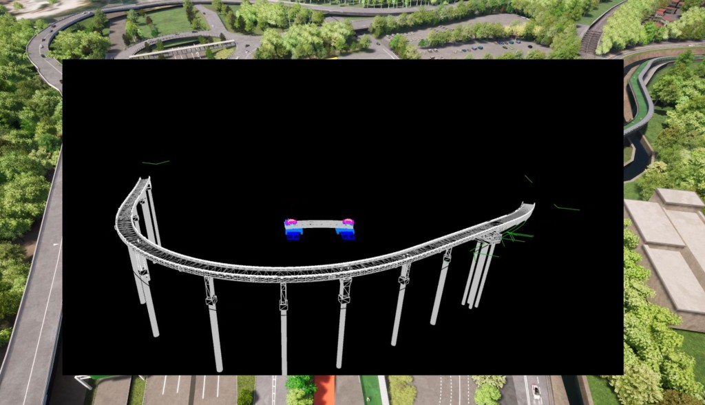 土木工程拓展署以創新的「全跨度橋樑吊裝工程」「世一」技術，興建橋樑橫跨粉嶺公路及青山公路。甯漢豪網誌圖片