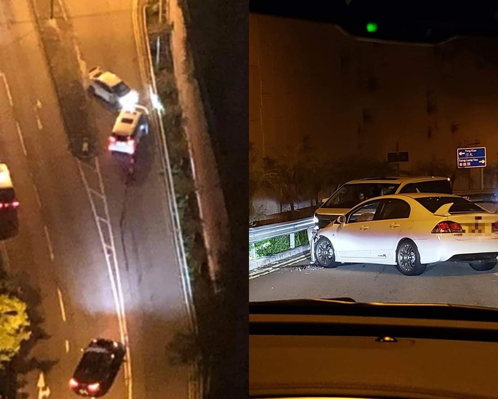 白色七人車事後撞向另一輛私家車。 網片截圖