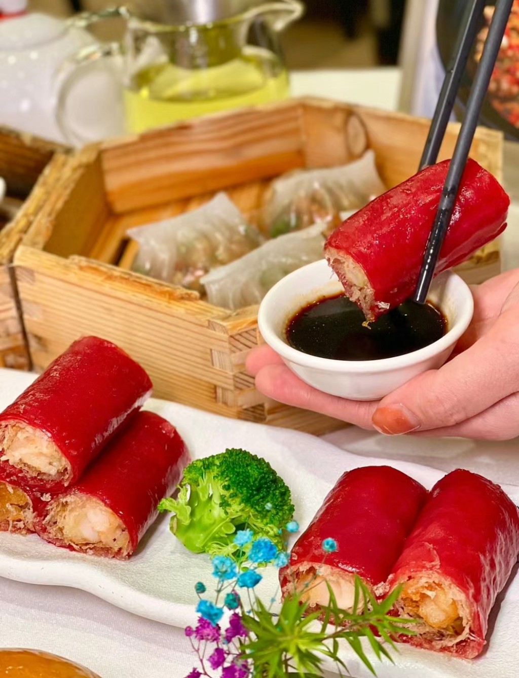 廣州美食2024｜6. 寶園酒家　必吃新派美食推介有機紅米拉腸。（圖片來源：小紅書）