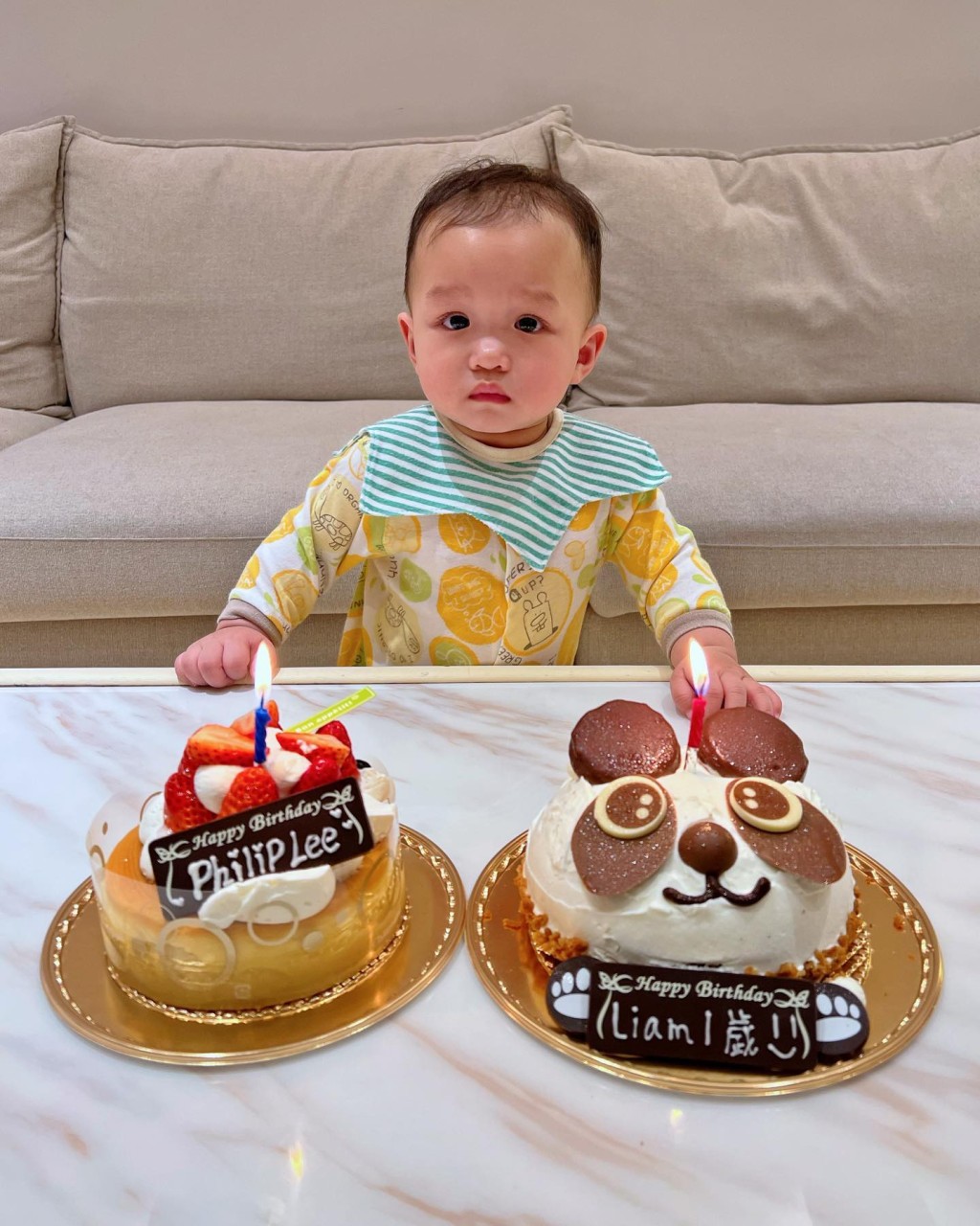 Liam已經1歲大。