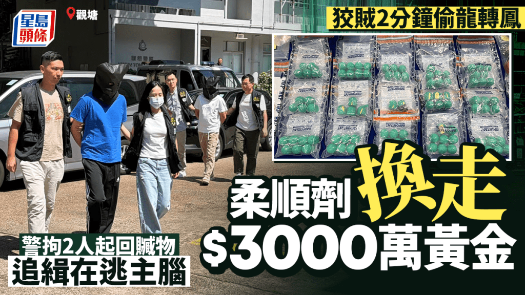 觀塘狡賊極速偷龍轉鳳 男子落街抽煙兩分鐘失三千萬黃金 警起回贓物拘二人