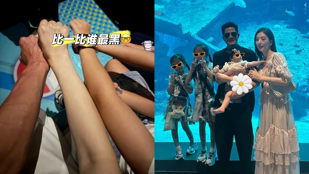 郭富城遊新加坡罕晒一家五口合照  三千金同框高顏值對比細女萌樣獲讚最靚