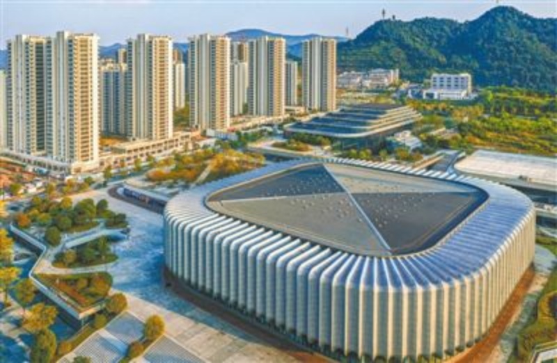 临安体育文化会展中心体育馆为杭州亚运会跆拳道及摔跤项目比赛场馆。