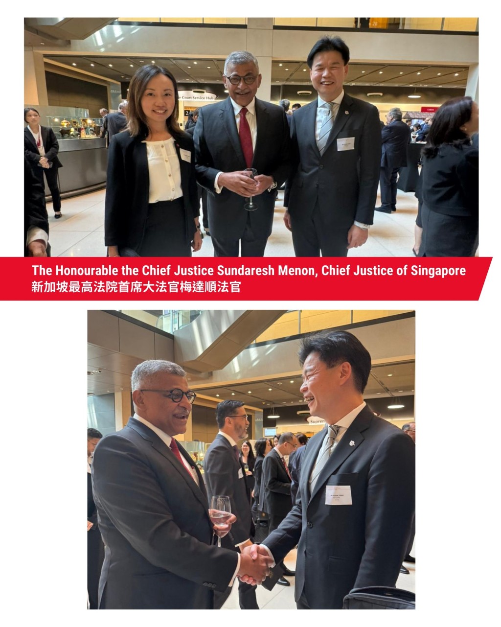 汤文龙与新加坡最高法院首席大法官梅达顺文流。律师会fb