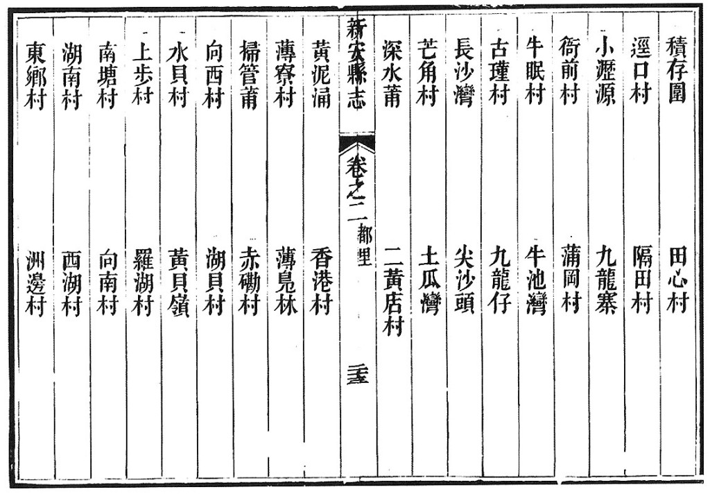 芒角一名首次出現在文獻記載,是在嘉慶二十四年(一八一九)的《新安縣志》,當時記載為「芒角村」,是官富司管屬的村莊之一。