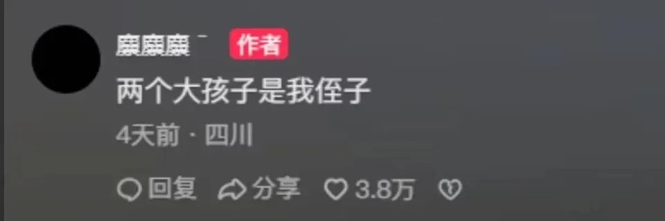 女子稱影片中的兩名大孩子是她的侄子。
