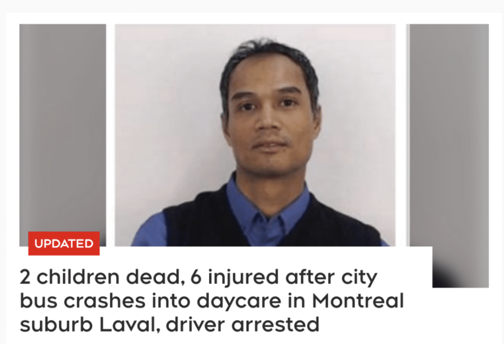 有加拿大传媒刊登涉事司机照片。截图至CTV
