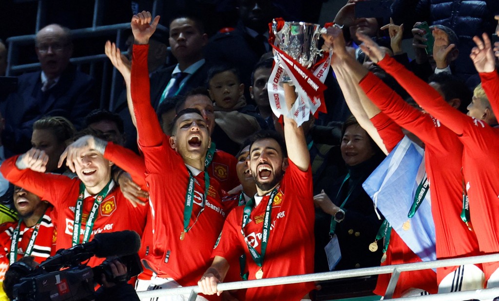 曼联成联赛杯冠军。Reuters