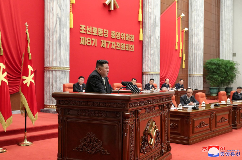 北韓勞動黨召開八屆七中全會，領導人金正恩與會並作總結。 REUTERS
