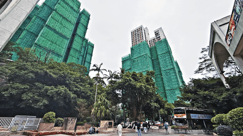 沙田火炭老牌屋苑穗禾苑正進行大型維修工程。