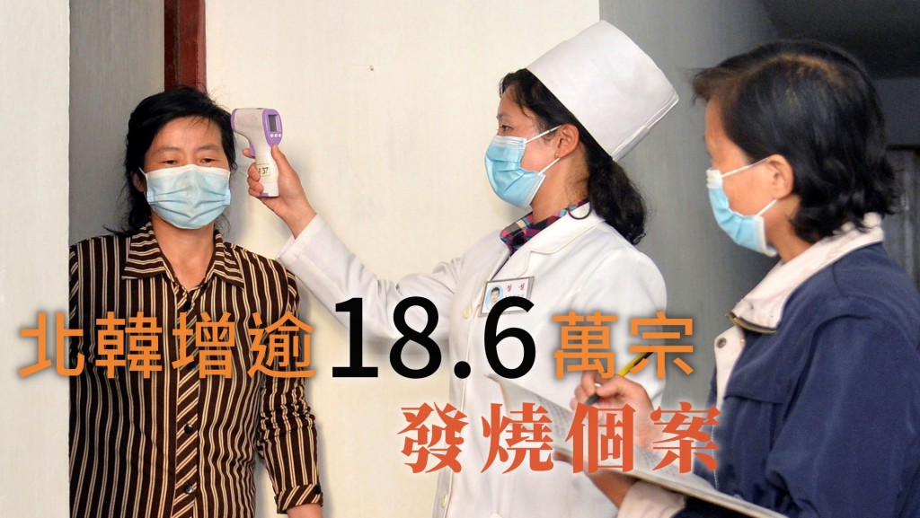北韓再多18.6萬人出現發燒病徵。AP