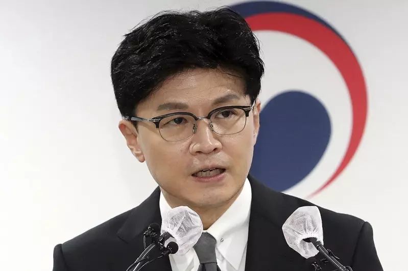南韩执政党国民力量党内临时领导人韩东勋。 AP