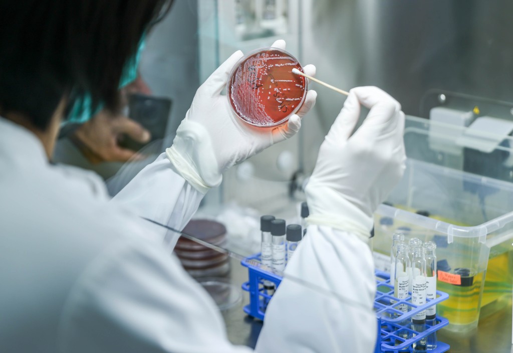 新綜合大樓的獸醫化驗科，負責檢測本地食用動物農場樣本是否有耐藥性或抗菌素。