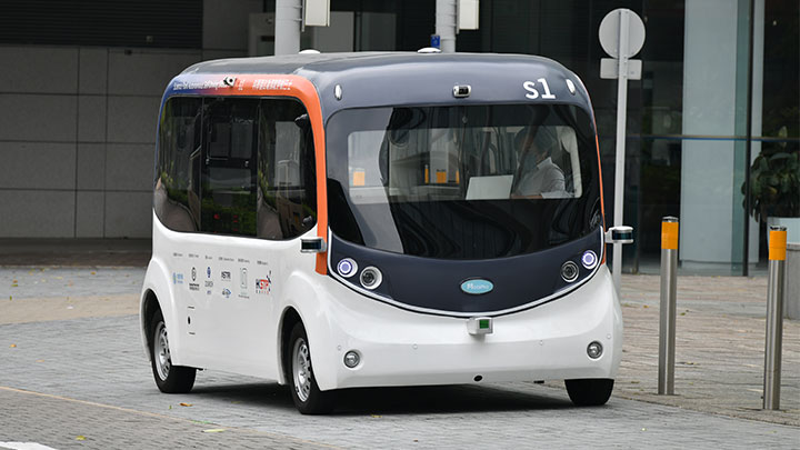 自動駕駛車輛暫定在白石角科學園園區的東、西大道試行。