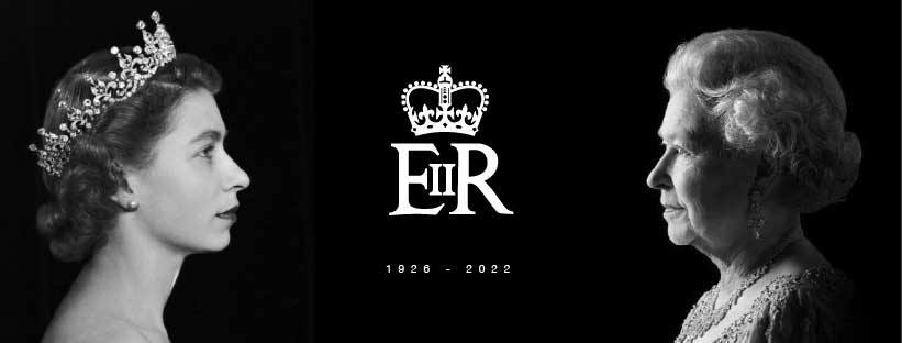 英国驻香港总领事馆fb换上伊利沙伯二世的黑白肖像图片。网图