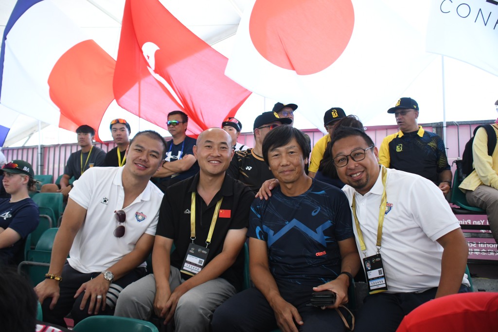 WBSC五人制棒球世界杯，杨德强前来支持。 吴家祺摄