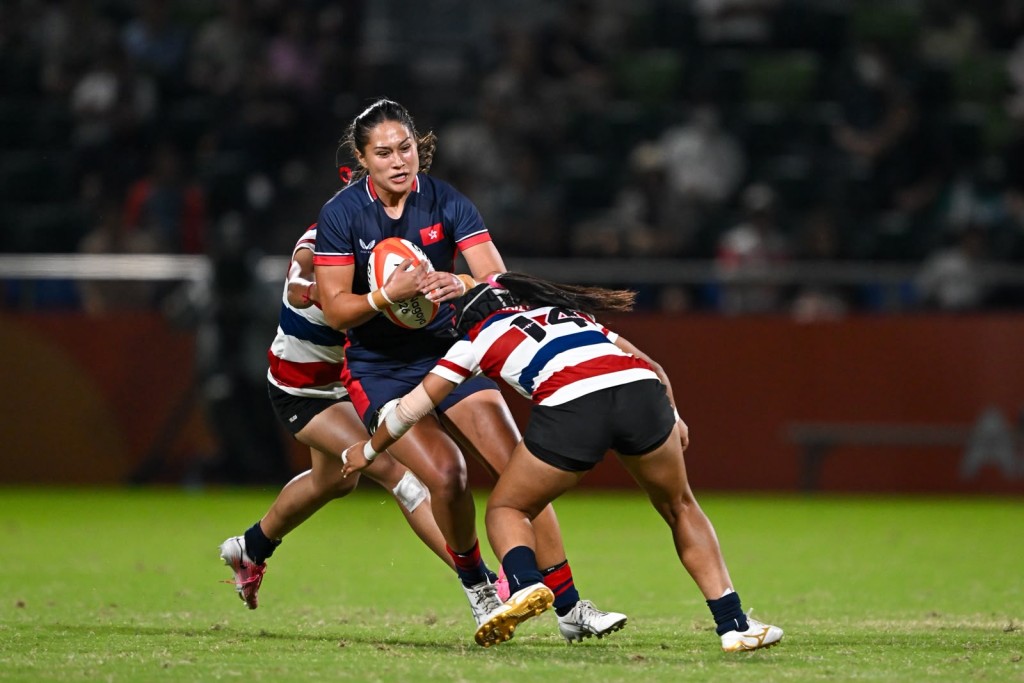 香港女子七欖隊再演7:5勝泰國。 香港女子七欖隊再演7:5勝泰國。