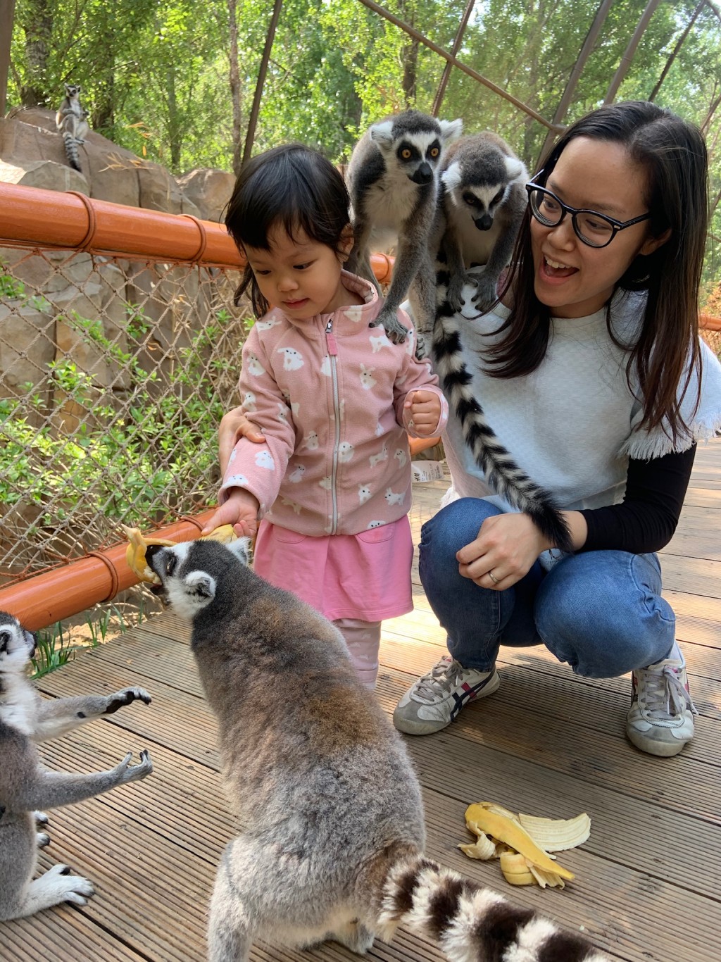 因蛋撻從小對動物好奇，Samantha喜歡帶她認識不同動物。