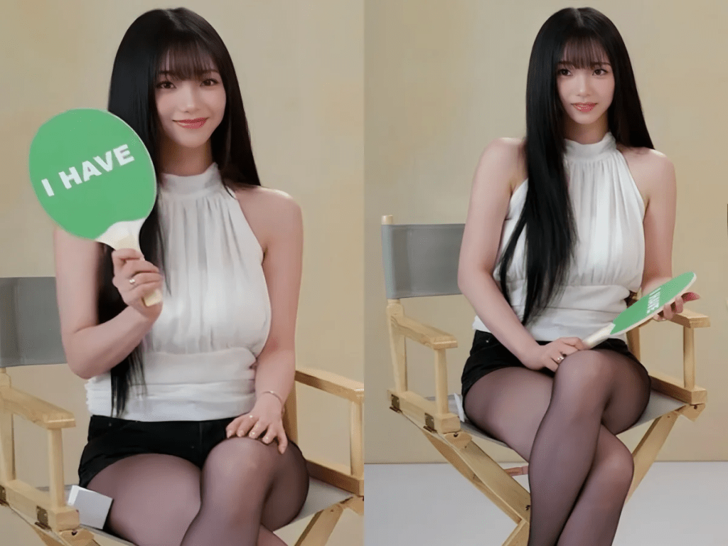 近日Karina随团登上美国版《VOGUE》拍摄专访影片，以一袭黑丝袜搭配迷你热裤的性感造型惊艳全场，引发网民热烈讨论。