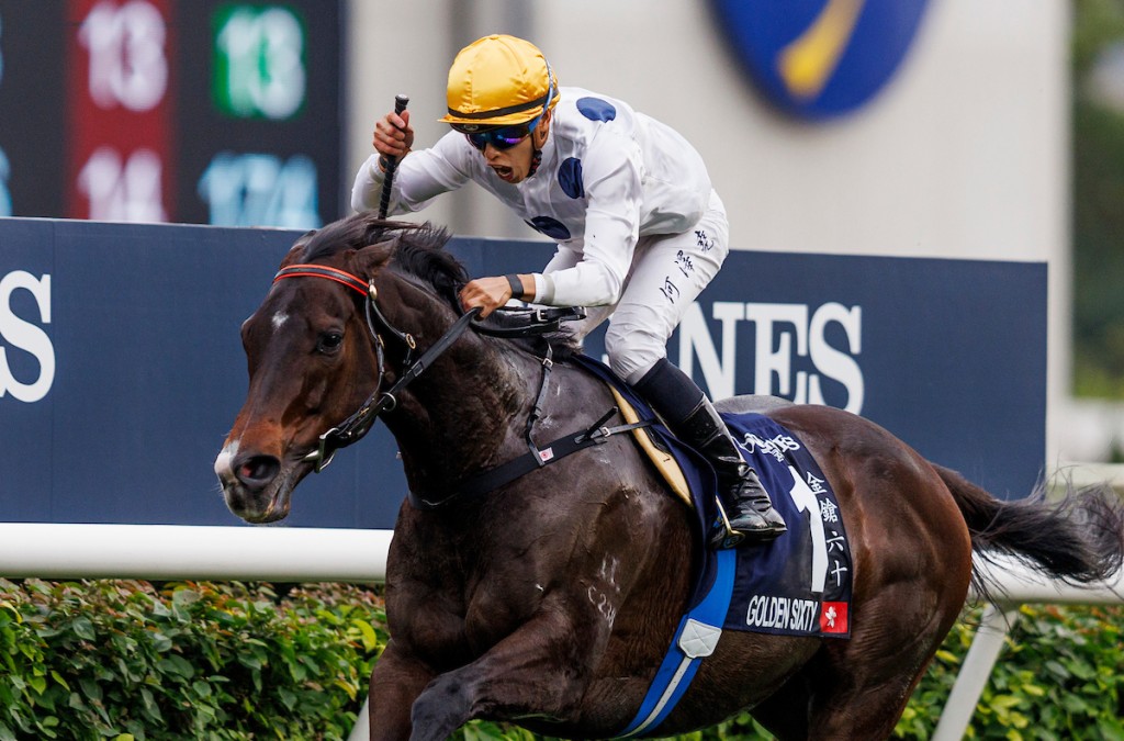 何澤堯主策「金鎗六十」揚威一級賽浪琴香港一哩錦標。 何澤堯主策「金鎗六十」揚威一級賽浪琴香港一哩錦標。